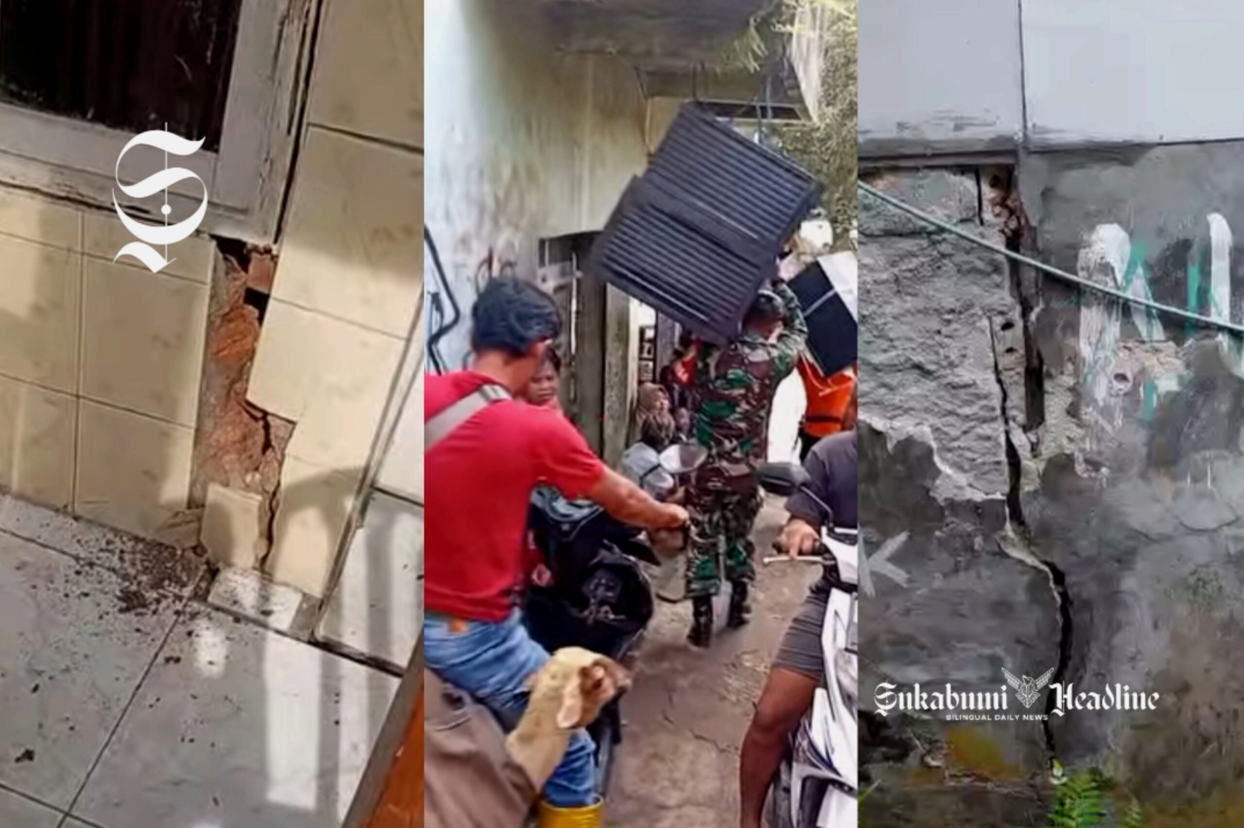 Warga Kampung Cijambe, Bantargadung, Sukabumi terdampak pergeseran tanah - Ist