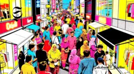 Ilustrasi kerumunan warga di pusat perbelanjaan - sukabumiheadline.com