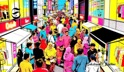 Ilustrasi kerumunan warga di pusat perbelanjaan - sukabumiheadline.com