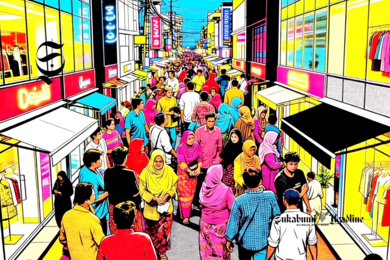 Ilustrasi kerumunan warga di pusat perbelanjaan - sukabumiheadline.com