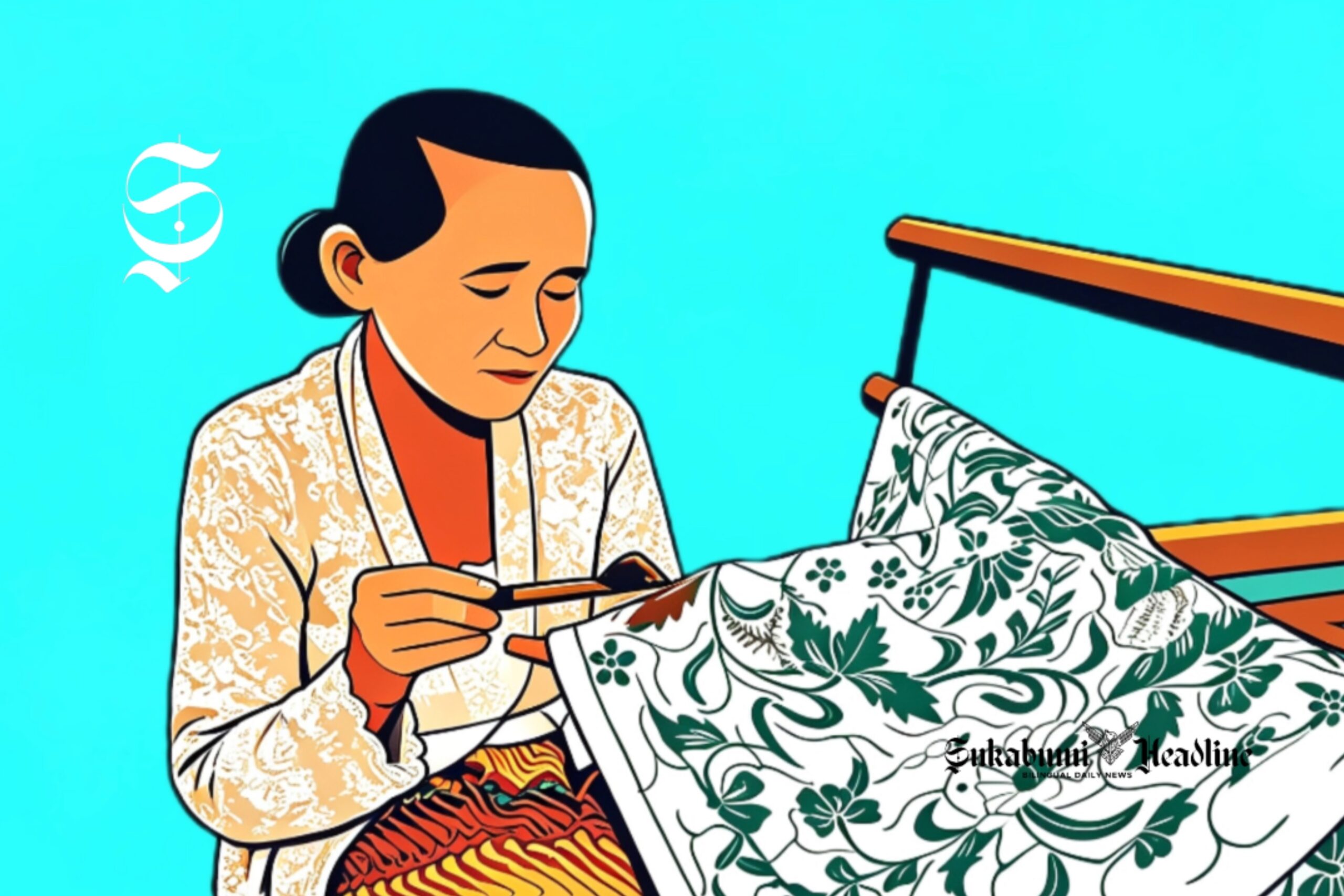 Ilustrasi perempuan sedang membatik - sukabumiheadline.com