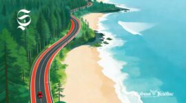 Ilustrasi ruas jalan di pesisir pantai - sukabumiheadline.com