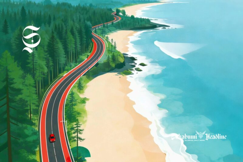 Ilustrasi ruas jalan di pesisir pantai - sukabumiheadline.com
