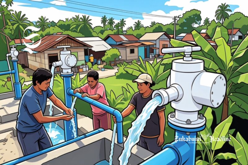 Ilustrasi sarana air bersih untuk masyarakat di kampung - sukabumiheadline.com