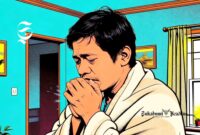 Ilustrasi seorang pria menggigil kedinginan - sukabumiheadline.com