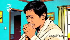 Ilustrasi seorang pria menggigil kedinginan - sukabumiheadline.com