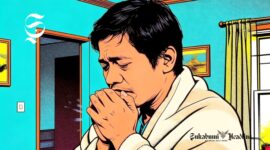 Ilustrasi seorang pria menggigil kedinginan - sukabumiheadline.com