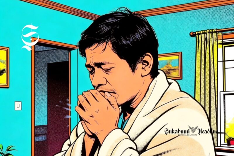 Ilustrasi seorang pria menggigil kedinginan - sukabumiheadline.com