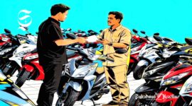Ilustrasi transaksi penjualan sepeda motor - sukabumiheadline.com