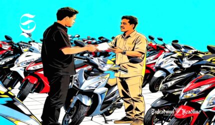 Ilustrasi transaksi penjualan sepeda motor - sukabumiheadline.com