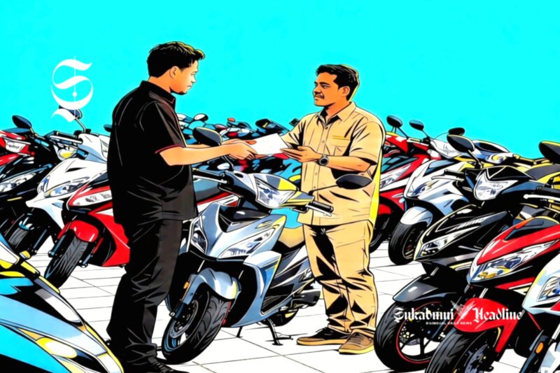 Ilustrasi transaksi penjualan sepeda motor - sukabumiheadline.com
