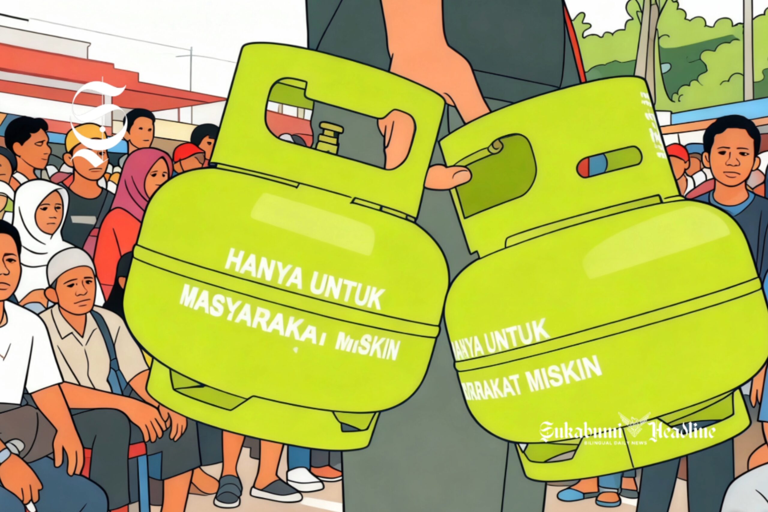 Ilustrasi warga antre beli elpiji 3 kg di pangkalan sukabumiheadline.com scaled