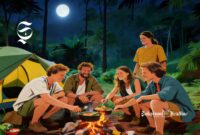 Ilustrasi wisatawan asing sedang kemping - sukabumiheadline.com