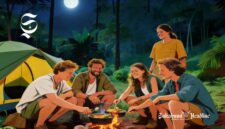 Ilustrasi wisatawan asing sedang kemping - sukabumiheadline.com