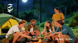 Ilustrasi wisatawan asing sedang kemping - sukabumiheadline.com