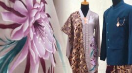 Pangsi (bendo, dodot, benggol) dan Kebaya lukis dengan sinjang (selendang motif Rereng Waktu, bros) - Batik Lokatmala