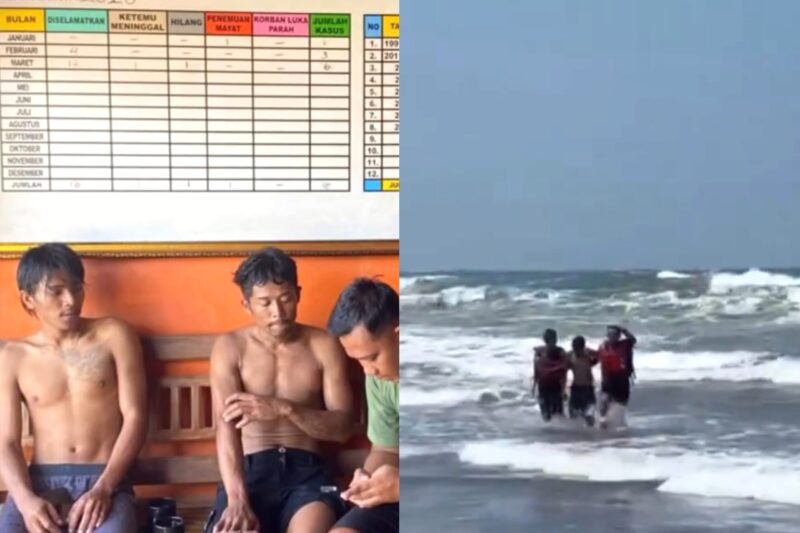 Perahu dihantam ombak besar dua nelayan Sukabumi nyaris tenggelam - Ist