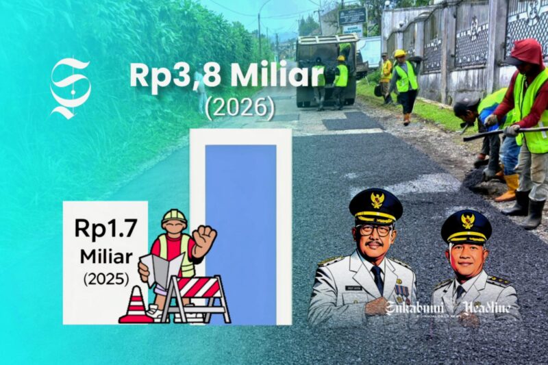 Anggaran perbaikan jalan ruas Parungkuda - Kabandungan, Kabupaten Sukabumi - Ilustrasi sukabumiheadline.com