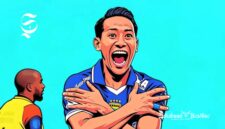 Beckham Putra melakukan selebrasi setelah membobol gawang Persija Jakarta - Ilustrasi sukabumiheadline.com