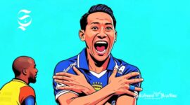 Beckham Putra melakukan selebrasi setelah membobol gawang Persija Jakarta - Ilustrasi sukabumiheadline.com