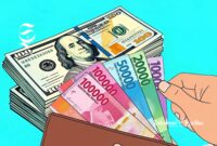 Ilustrasi Dolar AS dan Rupiah - sukabumiheadline.com
