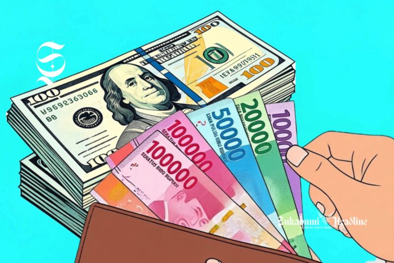Ilustrasi Dolar AS dan Rupiah - sukabumiheadline.com