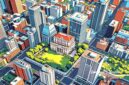 Ilustrasi bangunan milik pemerintah dikelilingi gedung-gedung bertingkat - sukabumiheadline.com