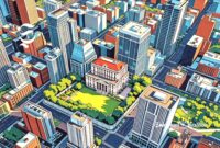 Ilustrasi bangunan milik pemerintah dikelilingi gedung-gedung bertingkat - sukabumiheadline.com