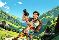 Ilustrasi content creator objek wisata - sukabumiheadline.com