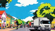 Ilustrasi cuaca cerah di kota kecil - sukabumiheadline.com