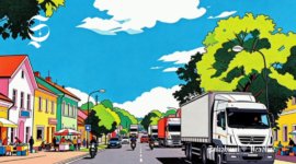 Ilustrasi cuaca cerah di kota kecil - sukabumiheadline.com
