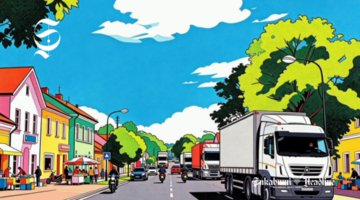 Ilustrasi cuaca cerah di kota kecil - sukabumiheadline.com
