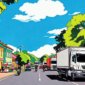 Ilustrasi cuaca cerah di kota kecil - sukabumiheadline.com