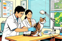 Ilustrasi dokter hewan di Puskeswan sedang memeriksa hewan peliharaan - sukabumiheadline.com