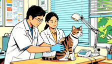 Ilustrasi dokter hewan di Puskeswan sedang memeriksa hewan peliharaan - sukabumiheadline.com