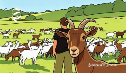 Ilustrasi gembala sedang mengawasi kambing peliharaan di padang rumput sukabumiheadline.com