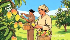 Ilustrasi memanen buah mangga - sukabumiheadline.com