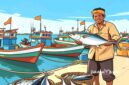 Ilustrasi nelayan memamerkan hasil tangkapan ikan tuna - sukabumiheadline.com