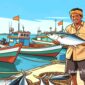 Ilustrasi nelayan memamerkan hasil tangkapan ikan tuna - sukabumiheadline.com