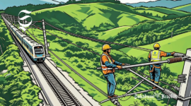 Ilustrasi pekerjaan proyek elektrifikasi jalur kereta - sukabumiheadline.com