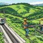 Ilustrasi pekerjaan proyek elektrifikasi jalur kereta - sukabumiheadline.com
