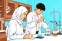 Ilustrasi pelajar SMA sedang praktik di laboratorium - sukabumiheadline.com