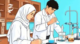 Ilustrasi pelajar SMA sedang praktik di laboratorium - sukabumiheadline.com
