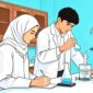 Ilustrasi pelajar SMA sedang praktik di laboratorium - sukabumiheadline.com