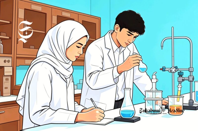 Ilustrasi pelajar SMA sedang praktik di laboratorium - sukabumiheadline.com