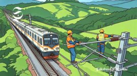 Ilustrasi proyek elektrifikasi jalur kereta - sukabumiheadline.com