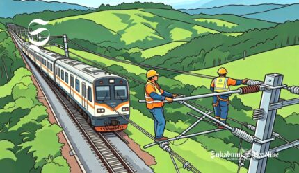 Ilustrasi proyek elektrifikasi jalur kereta - sukabumiheadline.com