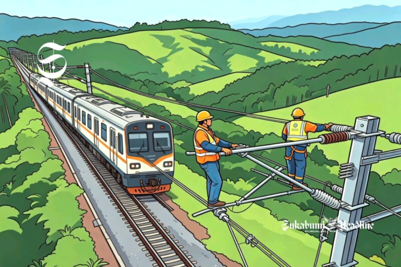 Ilustrasi proyek elektrifikasi jalur kereta - sukabumiheadline.com