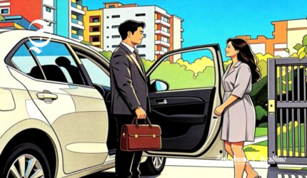 Ilustrasi suami mau berangkat kerja diantar istri hingga halaman rumah - sukabumiheadline.com