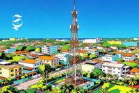 Ilustrasi tower telekomunikasi di tengah permukiman penduduk - sukabumiheadline.com
